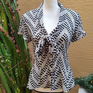 White and Black Blouse